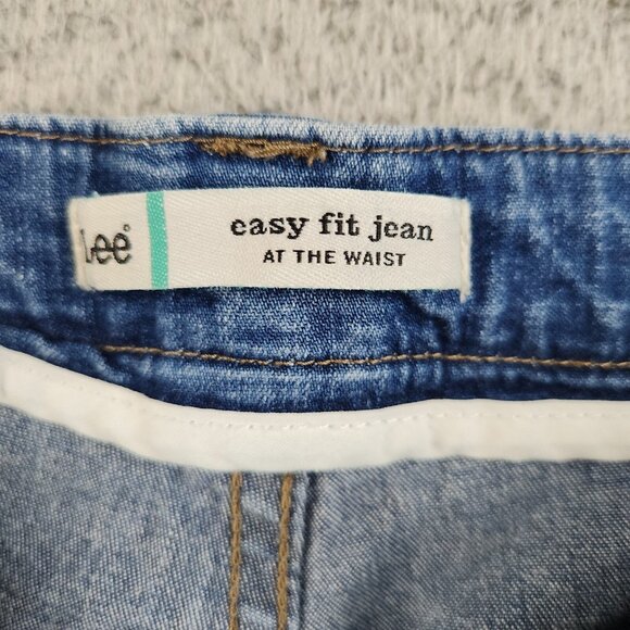 LEE Easy Fit Jeans Womens 4M Misses Blue At the Waist Straight High Rise Trouser - Picture 8 of 10